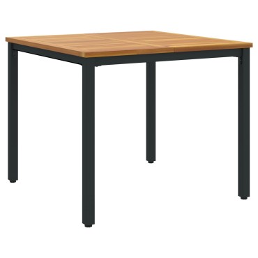 vidaXL Τραπέζι Κήπου 90x90x75cm Μασίφ ξύλο ακακίας και Μέταλλο 1 τεμ.
