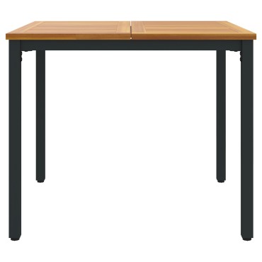 vidaXL Τραπέζι Κήπου 90x90x75cm Μασίφ ξύλο ακακίας και Μέταλλο 1 τεμ.