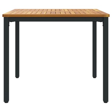 vidaXL Τραπέζι Κήπου 90x90x75cm Μασίφ ξύλο ακακίας και Μέταλλο 1 τεμ.