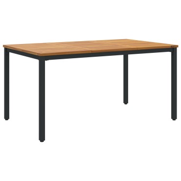 vidaXL Τραπέζι Κήπου 150x90x75cm Κατασκευασμένο από Σταθερό Ξύλο Ακακίας και Μέταλλο 1 τεμ.