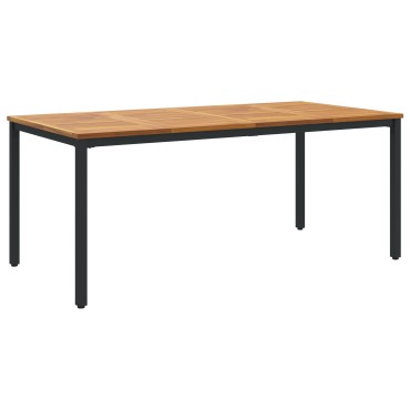 τραπέζι κήπου vidaXL 180x90x75cm από συμπαγές ξύλο ακακίας και μέταλλο
