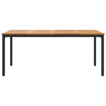 τραπέζι κήπου vidaXL 180x90x75cm από συμπαγές ξύλο ακακίας και μέταλλο