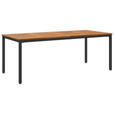 vidaXL Τραπέζι Κήπου 200x90x75cm από Στερεό Ξύλο Ακακίας και Μέταλλο 1 τεμ.