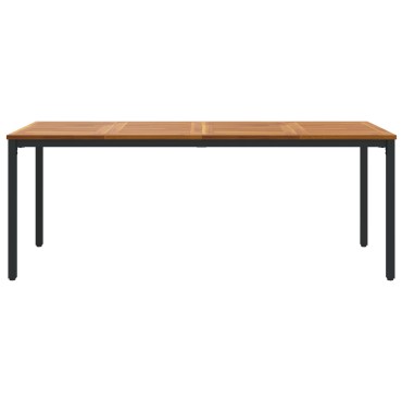 vidaXL Τραπέζι Κήπου 200x90x75cm από Στερεό Ξύλο Ακακίας και Μέταλλο 1 τεμ.