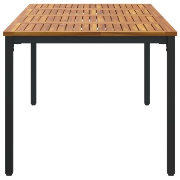 vidaXL Τραπέζι Κήπου 200x90x75cm από Στερεό Ξύλο Ακακίας και Μέταλλο 1 τεμ.