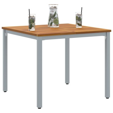 τραπέζι κήπου vidaXL 90x90x75cm από ακακία και μέταλλο