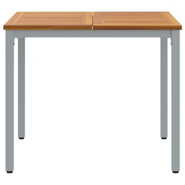 τραπέζι κήπου vidaXL 90x90x75cm από ακακία και μέταλλο