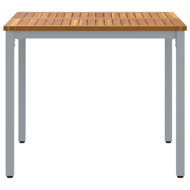 τραπέζι κήπου vidaXL 90x90x75cm από ακακία και μέταλλο