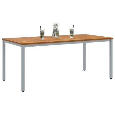 vidaXL Γραφείο Κήπου 180x90x75cm Συμπαγές ξύλο ακακίας και μέταλλο
