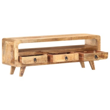 vidaXL Έπιπλο Τηλεόρασης 117x30x41cm Μασίφ Ακατέργαστο Ξύλο Μάνγκο