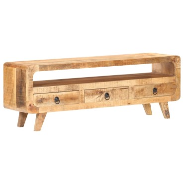 vidaXL Έπιπλο Τηλεόρασης 117x30x41cm Μασίφ Ακατέργαστο Ξύλο Μάνγκο