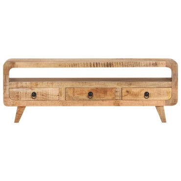 vidaXL Έπιπλο Τηλεόρασης 117x30x41cm Μασίφ Ακατέργαστο Ξύλο Μάνγκο