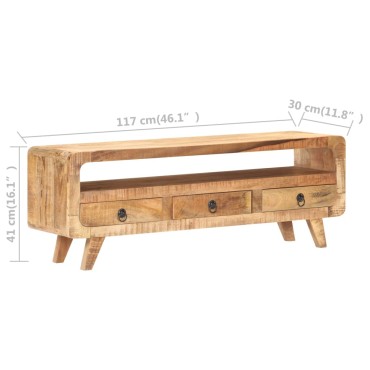 vidaXL Έπιπλο Τηλεόρασης 117x30x41cm Μασίφ Ακατέργαστο Ξύλο Μάνγκο