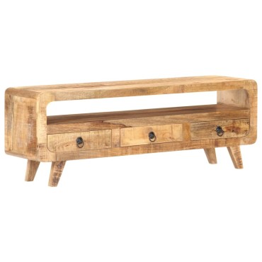 vidaXL Έπιπλο Τηλεόρασης 117x30x41cm Μασίφ Ακατέργαστο Ξύλο Μάνγκο