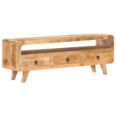 vidaXL Έπιπλο Τηλεόρασης 117x30x41cm Μασίφ Ακατέργαστο Ξύλο Μάνγκο