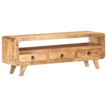 vidaXL Έπιπλο Τηλεόρασης 117x30x41cm Μασίφ Ακατέργαστο Ξύλο Μάνγκο