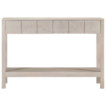 vidaXL Τραπέζι Κονσόλα Λευκό 110x35x75cm Μασίφ Ξύλο Μάνγκο 1 τεμ.