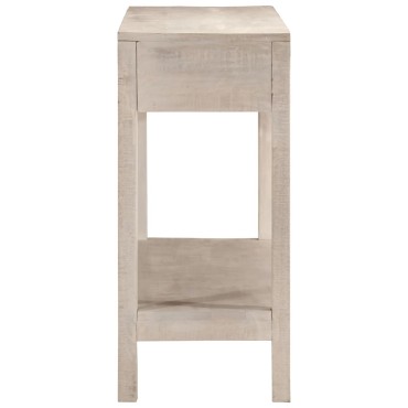 vidaXL Τραπέζι Κονσόλα Λευκό 110x35x75cm Μασίφ Ξύλο Μάνγκο 1 τεμ.
