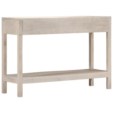 vidaXL Τραπέζι Κονσόλα Λευκό 110x35x75cm Μασίφ Ξύλο Μάνγκο 1 τεμ.