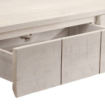 vidaXL Τραπέζι Κονσόλα Λευκό 110x35x75cm Μασίφ Ξύλο Μάνγκο 1 τεμ.