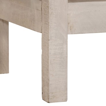 vidaXL Τραπέζι Κονσόλα Λευκό 110x35x75cm Μασίφ Ξύλο Μάνγκο 1 τεμ.