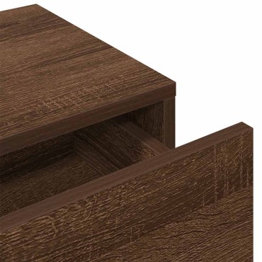 vidaXL Ράφι τοίχου με συρτάρια καφέ δρυς 60x26,5x15cm Ξύλο μηχανής 1 τεμ.