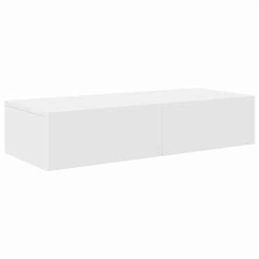 vidaXL Ράφι τοίχου με συρτάρια Λευκό 80x33x17cm Κατασκευασμένο ξύλο 1 τεμ.