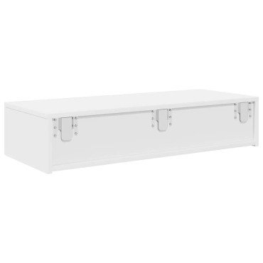 vidaXL Ράφι τοίχου με συρτάρια Λευκό 80x33x17cm Κατασκευασμένο ξύλο 1 τεμ.