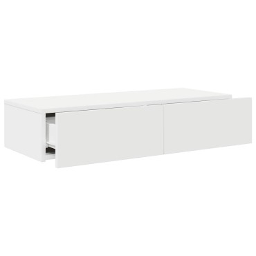 vidaXL Ράφι τοίχου με συρτάρια Λευκό 80x33x17cm Κατασκευασμένο ξύλο 1 τεμ.