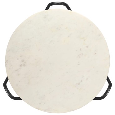 vidaXL Τραπεζάκι Σαλονιού Λευκό 65x65x42cm Πέτρα με Μαρμάρινη Υφή 1 τεμ.