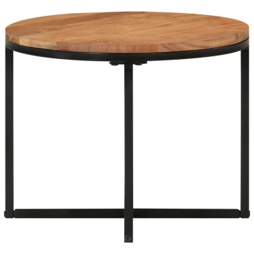 vidaXL Τραπεζάκι Σαλονιού 45x45x35cm από Μασίφ Ξύλο Ακακίας & Σίδηρο 1 τεμ.