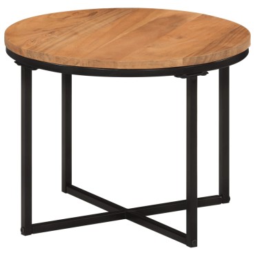 vidaXL Τραπεζάκι Σαλονιού 45x45x35cm από Μασίφ Ξύλο Ακακίας & Σίδηρο 1 τεμ.