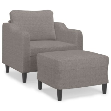 vidaXL Πολυθρόνα Taupe από Υφασμάτινη με Υποπόδιο 78x77x80cm 1 τεμ. Γωνιακός
