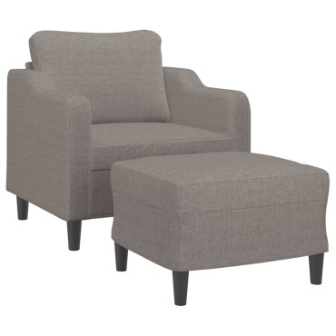 vidaXL Πολυθρόνα Taupe από Υφασμάτινη με Υποπόδιο 78x77x80cm 1 τεμ. Γωνιακός