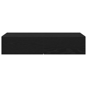 vidaXL Ράφι τοίχου με συρτάρια Μαύρο 80x33x17cm Κατασκευασμένο ξύλο 1 τεμ.