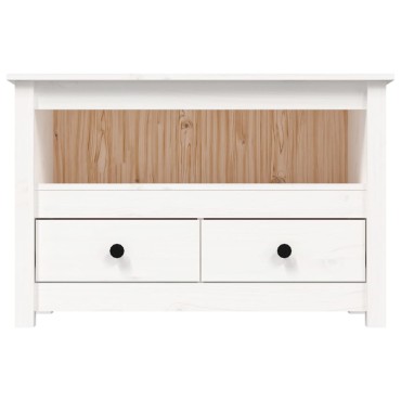 vidaXL Έπιπλο Τηλεόρασης Λευκό 79x35x52cm από Μασίφ Ξύλο Πεύκου
