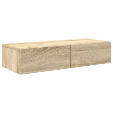 vidaXL Ράφι τοίχου με συρτάρια Sonoma Oak Κατασκευασμένο ξύλο 80x33x17 cm 1 τεμ.