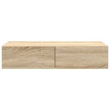 vidaXL Ράφι τοίχου με συρτάρια Sonoma Oak Κατασκευασμένο ξύλο 80x33x17 cm 1 τεμ.