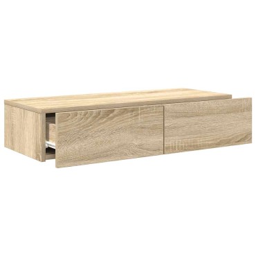 vidaXL Ράφι τοίχου με συρτάρια Sonoma Oak Κατασκευασμένο ξύλο 80x33x17 cm 1 τεμ.