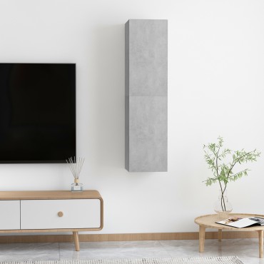 vidaXL Έπιπλα Τηλεόρασης 2 τεμ. Γκρι Σκυρ. 30,5x30x60cm Επεξ. Ξύλο