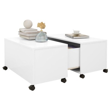 vidaXL Τραπεζάκι Σαλονιού Λευκό 75x75x38cm από Μοριοσανίδα 1 τεμ.