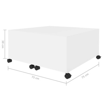 vidaXL Τραπεζάκι Σαλονιού Λευκό 75x75x38cm από Μοριοσανίδα 1 τεμ.