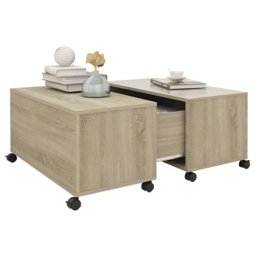 vidaXL Τραπεζάκι Σαλονιού Sonoma Δρυς 75x75x38cm από Μοριοσανίδα 1 τεμ.
