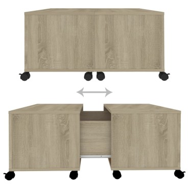 vidaXL Τραπεζάκι Σαλονιού Sonoma Δρυς 75x75x38cm από Μοριοσανίδα 1 τεμ.