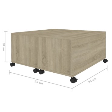 vidaXL Τραπεζάκι Σαλονιού Sonoma Δρυς 75x75x38cm από Μοριοσανίδα 1 τεμ.