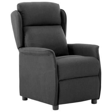 vidaXL Πολυθρόνα Recliner Σκούρο Γκρι Ύφασμα 66.5x94x101.5 cm