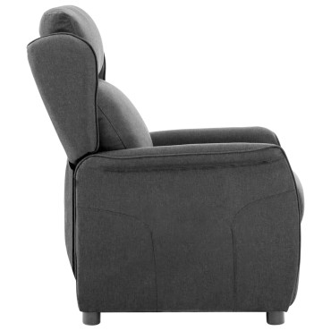 vidaXL Πολυθρόνα Recliner Σκούρο Γκρι Ύφασμα 66.5x94x101.5 cm
