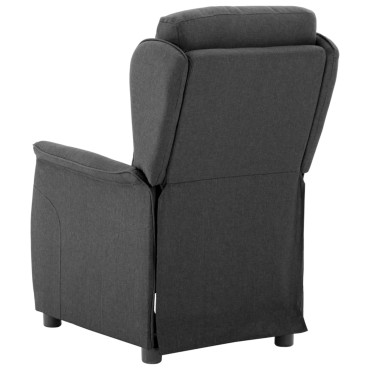 vidaXL Πολυθρόνα Recliner Σκούρο Γκρι Ύφασμα 66.5x94x101.5 cm