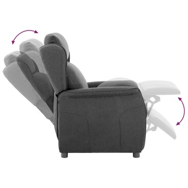 vidaXL Πολυθρόνα Recliner Σκούρο Γκρι Ύφασμα 66.5x94x101.5 cm