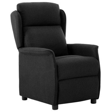 vidaXL Κάθισμα Ανακλινόμενο Μαύρο Ύφασμα 66.5x94x101.5 cm